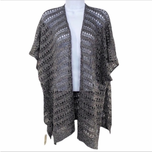 Metallic Open front Kimono NEW gray - Picture 1 of 10